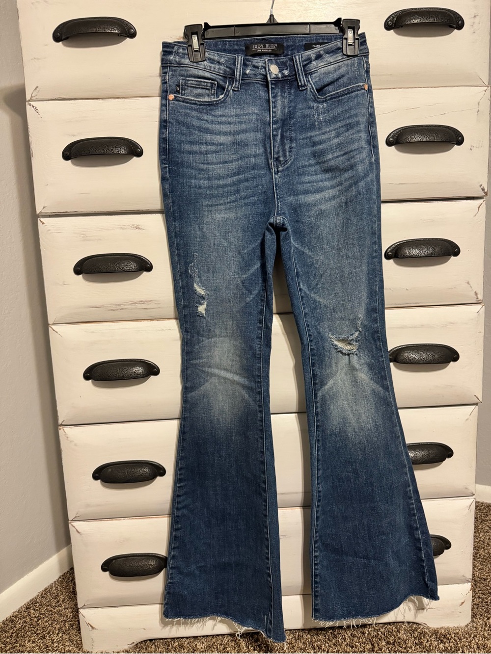Judy Blue High Rise Distressed Flared Jeans- size 5/27